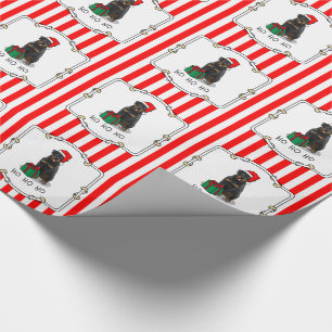 Papier Cadeau Noël Père Noël Casquette Rottweiler Chien Drôle