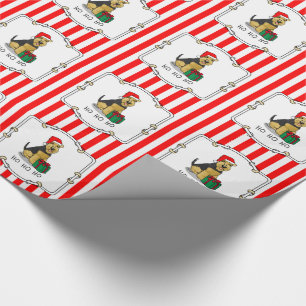 Papier Cadeau Noël Père Noël Casquette Welsh Terrier Chien migno