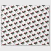 Papier Cadeau Noël Père Noël Dachshund (S noir & tan) Drôle (Plat)