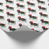 Papier Cadeau Noël Père Noël Dachshund (S noir & tan) Drôle (Coin)