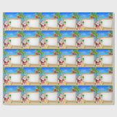 Papier Cadeau Noël Père Noël de plage (Plat)