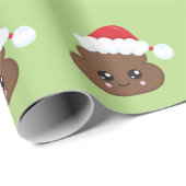 Papier Cadeau Noël Père Noël d'Emoji de dunette (Coin rond)