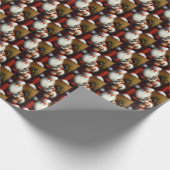 Papier Cadeau Noël Père Noël et un chat 3 (Coin)