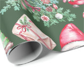 Papier Cadeau Noël père Noël Gnomes (Coin rond)