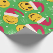 Papier Cadeau Noël Père Noël joyeux souriant visage Motif (Coin)