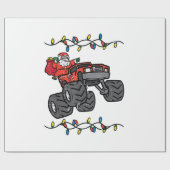 Papier Cadeau Noël Père Noël Monster Camion Garçons Enfants Enfa (Plat)