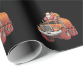 Papier Cadeau Noël Père Noël Monster Camion Xmas Garçons Enfants (Coin rond)