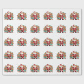 Papier Cadeau Noël Père Noël Pain d'épices Infirmières (Plat)