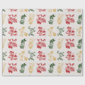 Papier Cadeau Noël Père Noël Petits Aidants Elf Amusement (Plat)