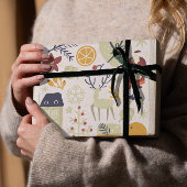 Papier Cadeau Noël Père Noël Reindeer présent