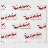 Papier Cadeau Noël Père Noël Sleigh Motif (Plat)