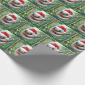 Papier Cadeau Noël Père Noël Sloth Dans Rainforest (Coin)