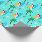 Papier Cadeau Noël Père Noël Surfing Dogs Cadeau Enveloppe Roll (Coin)