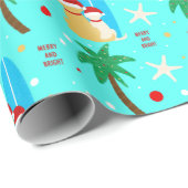 Papier Cadeau Noël Père Noël Surfing Dogs Cadeau Enveloppe Roll (Coin rond)