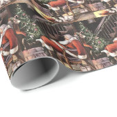 Papier Cadeau Noël Père Noël Vacances (Coin rond)