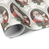 Papier Cadeau Noël Père Noël Vacances (Coin rond)