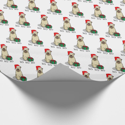 Papier Cadeau Noël Père Noël Wheaten Terrier (blé 1b2) mignonne (Coin)