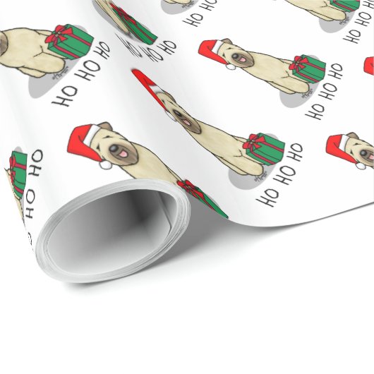 Papier Cadeau Noël Père Noël Wheaten Terrier (blé 1b2) mignonne (Coin rond)
