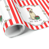 Papier Cadeau Noël Père Noël Wheaten Terrier (blé 1b2) mignonne (Coin rond)