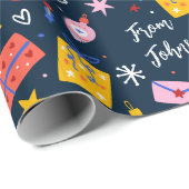 Papier Cadeau Noël personnalisable (Coin rond)