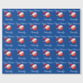 Papier Cadeau Noël personnalisé Ball Père Noël Vacances  (Plat)