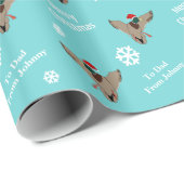 Papier Cadeau Noël personnalisé de Père Noël de canard de (Coin rond)