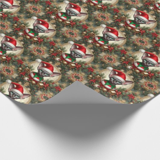 Papier Cadeau Noël personnalisé elf Sphynx cadeau chat Noël (Coin)