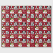 Papier Cadeau Noël personnalisé Holly Red (Plat)