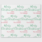 Papier Cadeau Noël personnalisé Traditionnel Rouge Vert Blanc (Plat)