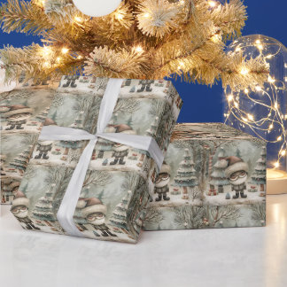Papier Cadeau Noël pétillant avec Père Noël noire