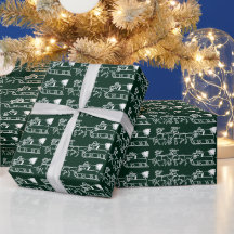 Noël pin foncé vert Père Noël Reindee mignonne
