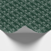 Papier Cadeau Noël pin foncé vert Père Noël rennes mignon (Coin)