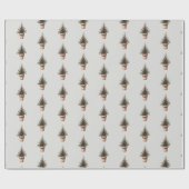 Papier Cadeau Noël pinecone arbre rustique vacances sur mesure (Plat)