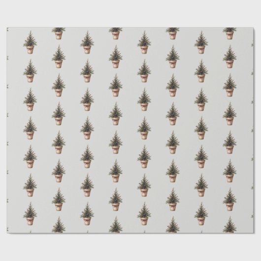 Papier Cadeau Noël pinecone arbre rustique vacances sur mesure (Plat)