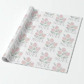 Papier Cadeau NOEL Pink Cone Motif Blanc (Déroulé)
