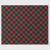 Papier Cadeau Noël Plaid Classique Vacances Simple Tartan Rouge (Plat)
