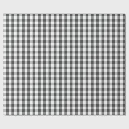 Papier Cadeau Noël Plaid Grey and White Buffalo Check (Plat)
