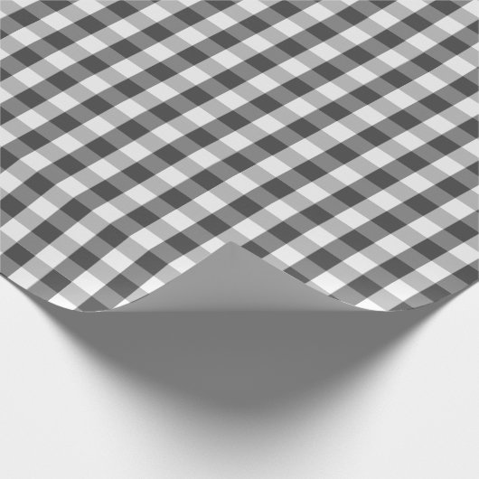 Papier Cadeau Noël Plaid Grey and White Buffalo Check (Coin)