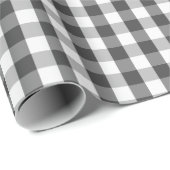 Papier Cadeau Noël Plaid Grey and White Buffalo Check (Coin rond)