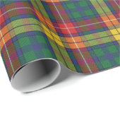 Papier Cadeau Noël Plaid Rustic Classic Holiday Rouge Vert (Coin rond)