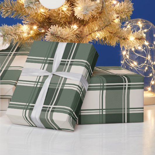 Papier Cadeau Noël Plaid - Vert (Vacances)