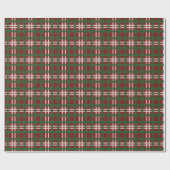 Papier Cadeau Noël Plaid vert et rouge (Plat)