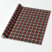 Papier Cadeau Noël Plaid Vert et Rouge Marine Bleu (Déroulé)