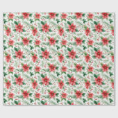 Papier Cadeau Noël Poinsettas (Plat)
