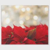 Papier Cadeau Noël Poinsettia (Plat)