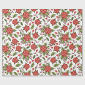Papier Cadeau Noël Poinsettia Noël Motif vacances (Plat)