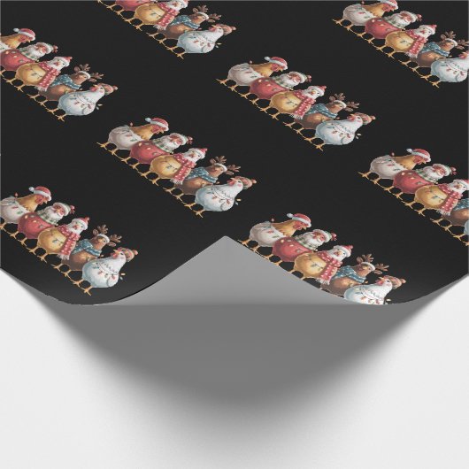 Papier Cadeau Noël Poulets Noël Noël Noël Poulet cadeau amour de (Coin)