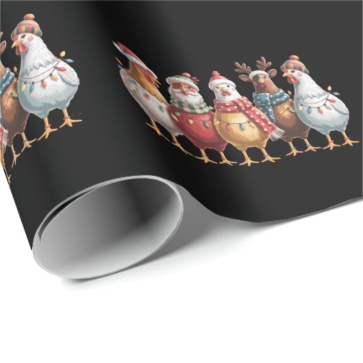 Papier Cadeau Noël Poulets Noël Noël Noël Poulet cadeau amour de (Coin rond)