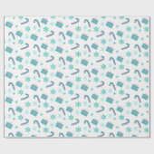 Papier Cadeau Noël présente des flocons de neige Noël moderne (Plat)