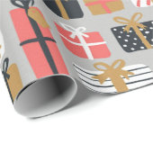 Papier Cadeau noël présente papier d'emballage (Coin rond)